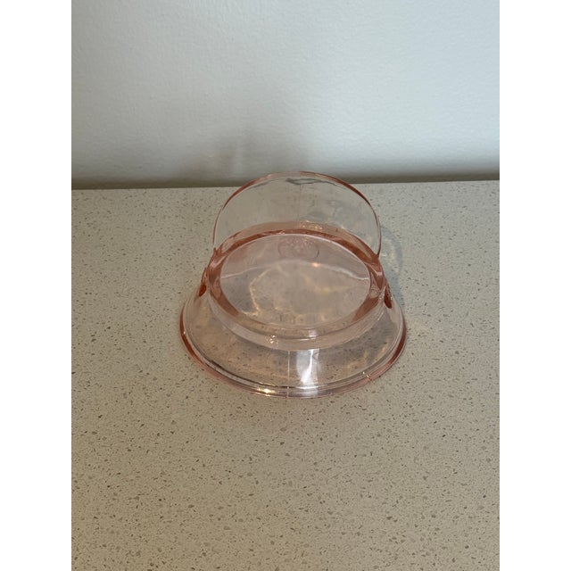 Early 20th Century Pink Pressed Glass Military Cap Covered Powder Box For Sale In Los Angeles - Image 6 of 6