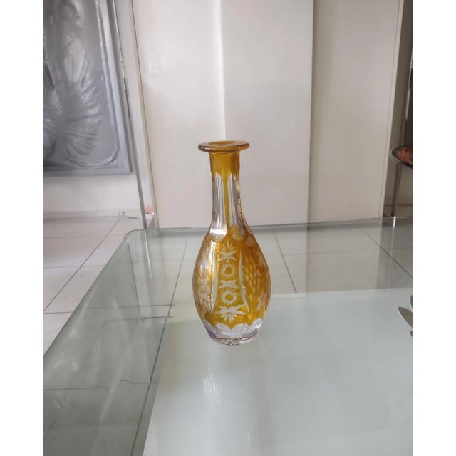 Late 20th Century Yellow Nachtmann Traube Crystal Vase For Sale - Image 9 of 9