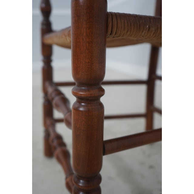 Pair Cherry Ladder Back Style Rush Seat Armchairs For Sale - Image 13 of 18