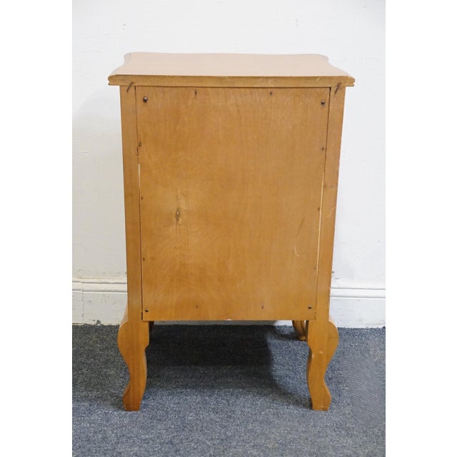 Vintage Antique Solid Maple French Provincial Rococo Revival 19" Cabinet Nightstand For Sale - Image 12 of 13