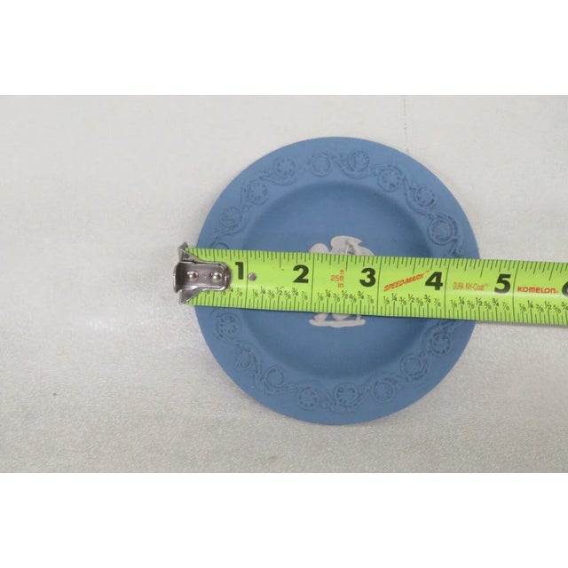 English Wedgwood Jasperware Blue Cupid Cherub Cameo Trinket Ring Vanity Dish For Sale - Image 3 of 10