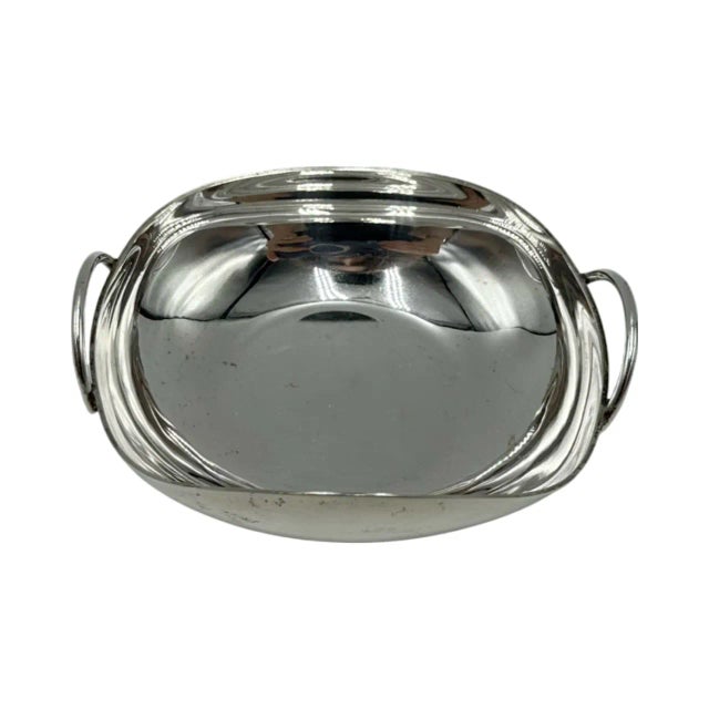 Christian Dior Vintage Christian Dior Paris Silver Plated Trinket Dish With Handles Italy For Sale - Image 4 of 12