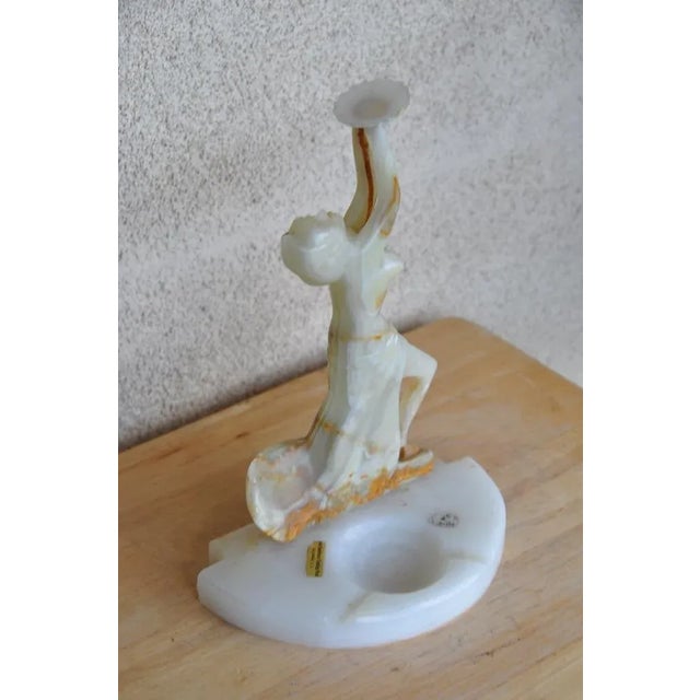 Unique Art Deco Style Onyx Sculpture Which May Be Used as a Candle Holder or Ashtray For Sale In San Francisco - Image 6 of 13