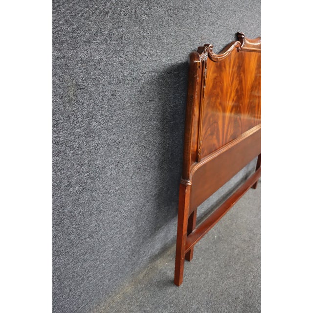 Wood Mid Century Flame Mahogany Double Headboard For Sale - Image 7 of 9