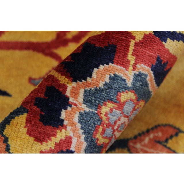 Textile Rustic Super Kazak Gold/Red Wool Runner Rug- 2'11'' X 10'1'' For Sale - Image 7 of 10