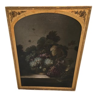 Antique Painting Museum Quality Grapes Wine Glass For Sale