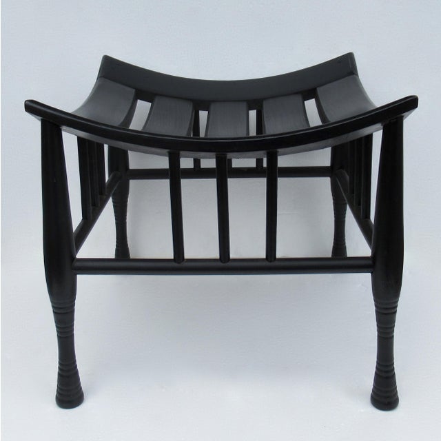 Ebony Early C.1920's Liberty & Co. Attr. Anglo-English Egyptian-Revival Thebes Stool Original Ebony Finish For Sale - Image 8 of 18