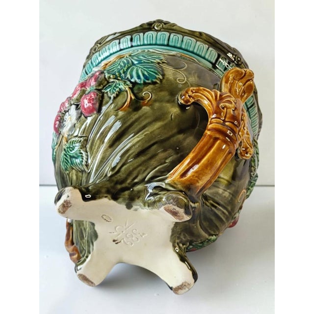 Green Art Nouveau Earthenware Cachepot from Onnaing, 1890s For Sale - Image 8 of 10