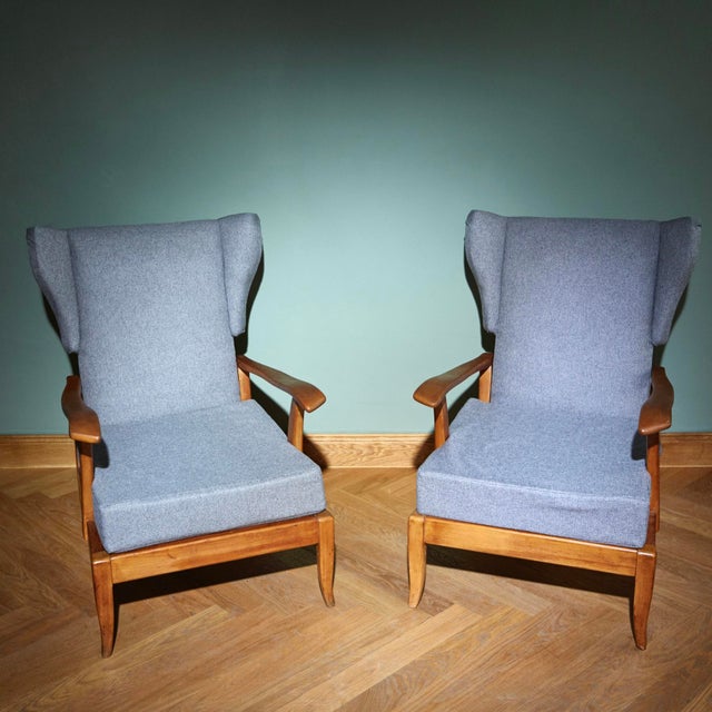 Mid‑Century Moden Italian Wingback Lounge Chairs, 1950s, Set of 2 For Sale - Image 6 of 8