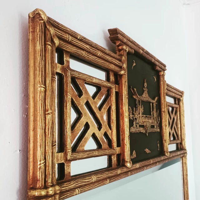 2010s Friedman Brothers Large Chinoiserie Wall Mirror For Sale - Image 5 of 12