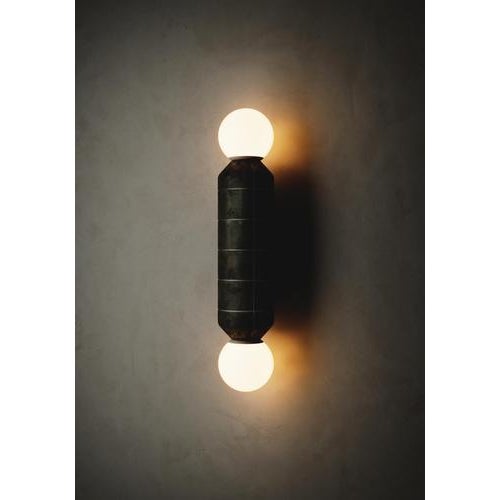 Navazi Medium Wall Lamp in Scorched Coal Ceramic and Glass by Svitanok For Sale - Image 17 of 18