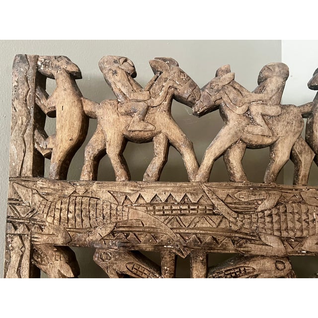 Mid 20th Century Large West African Carved Wood Screen For Sale In Los Angeles - Image 6 of 11