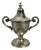 800 Silver Cup with Lid Engraved Floral Figure, 1970s For Sale