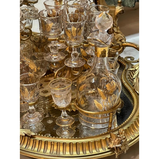 19th Century Antique French Gilt Bronze Tantalus Set- 12 Pieces For Sale - Image 5 of 11