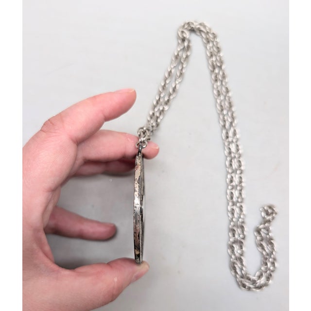 Vintage 1970s Signed Napier Silvertone Round Horoscope Pendant Necklace For Sale In Philadelphia - Image 6 of 18
