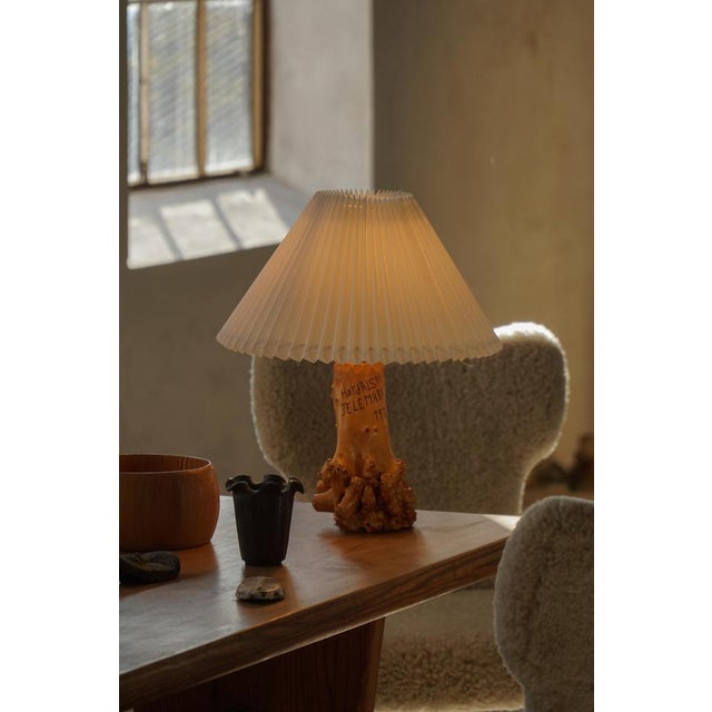 Scandinavian Modern Carved Wooden Table Lamp with Engraved Inscription, 1972 For Sale - Image 18 of 18