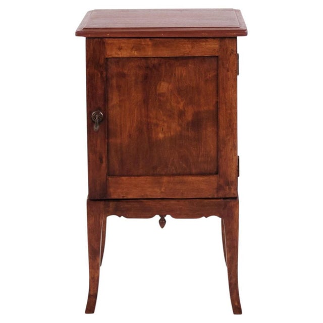 Bedside Table in Dark Wood with Brass Mounts and Tapered Legs, 1940s For Sale - Image 12 of 12