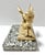 Metal Vintage Brass Winged Lion Sculpture on Marble Base For Sale - Image 7 of 12