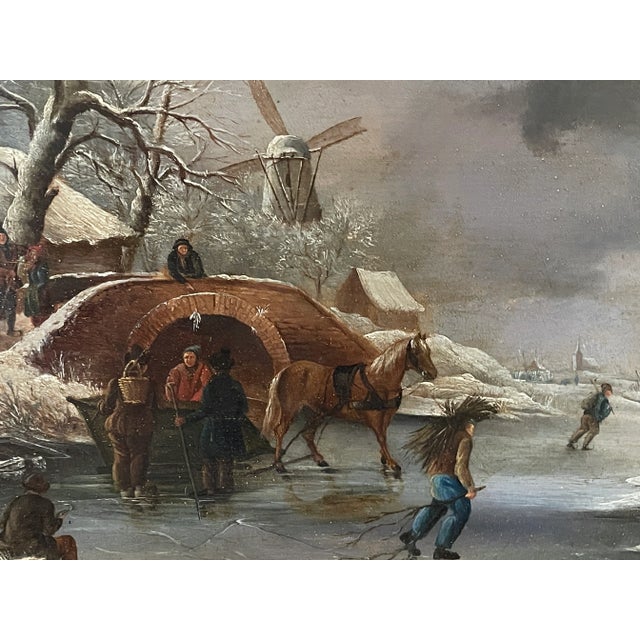 Late 19th Century Dutch Winter Painting, 19th Century For Sale - Image 5 of 8