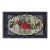 1890s Gray Blue Medallion Folk Art Antique American Hooked Woven Wool Small Rug For Sale