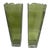 Pair of Vintage Vases on Green Glass For Sale
