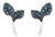 Sterling Silver Blue Treated Diamond Accent Leaf Stud Earrings For Sale