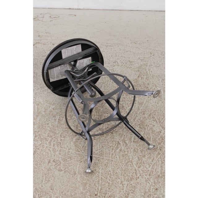 Set of 6 Restoration Hardware Adjustable Toledo Leather Seat Stools For Sale - Image 13 of 15