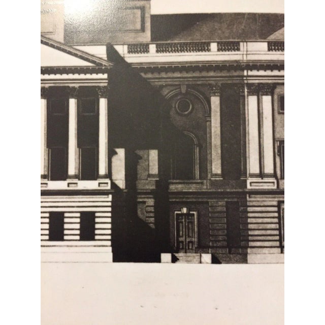 Vintage 80s Architecture Rendering Poster “East Front of Capitol” 1819 by C. A. Busby For Sale In Los Angeles - Image 6 of 10