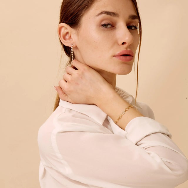 Created in 18 karat yellow gold 8 inch length with lobster clasp Bracelet can be clasped at any length Also available in...