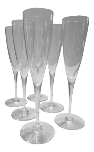 1990s Dom Pérignon Baccarat Champagne Flutes, Set of 6, Crystal, Made in France, New in Boxes