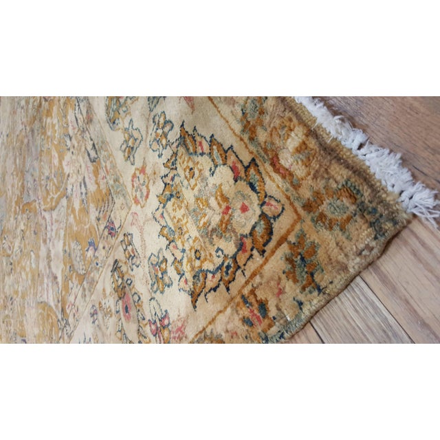 Indian Vintage Indo Tabriz Carpet, Oriental Rug, Handmade, Taupe, Gold, Cream Caramel For Sale - Image 3 of 15