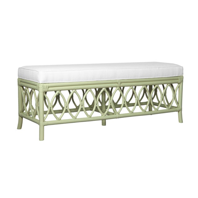 Not Yet Made - Made To Order Lillian Bench - Celery Green For Sale - Image 5 of 8