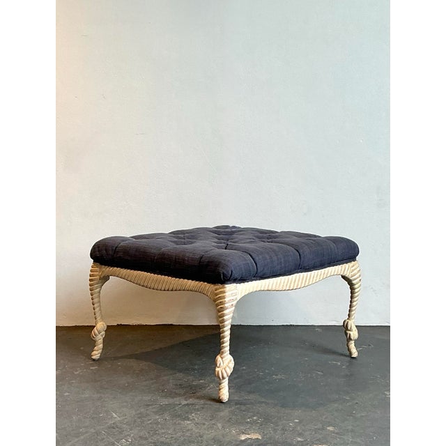 Late 20th Century Vintage Rope and Knot Ottoman For Sale - Image 5 of 12