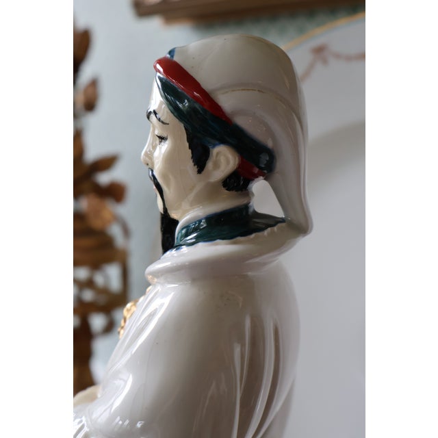 Ivory Vintage Holland Mold Chinoiserie Emperor Figurine, Signed Mozelle For Sale - Image 8 of 17