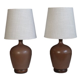 Mid 20th Century French Ceramic Lamps - a Pair For Sale