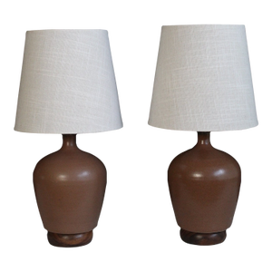 Mid 20th Century French Ceramic Lamps - a Pair
