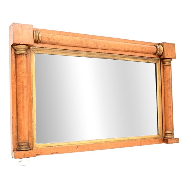 Antique William IV Birds Eye Maple Overmantel Mirror, 1830s For Sale