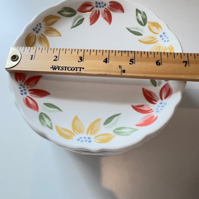 Vintage Syracuse China "Old Ivory" Restaurant Ironstone Scallop Edged Salad Plates, Set of 9 For Sale - Image 9 of 10