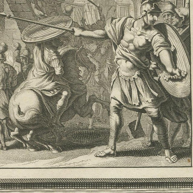 Pieter Mortier, Gideon Defeats the Midianites and the Death of Abimelech, 1700, Engraving For Sale - Image 4 of 12