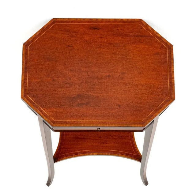 Regency Revival Side Sewing Table in Mahogany, 1880s For Sale - Image 6 of 10
