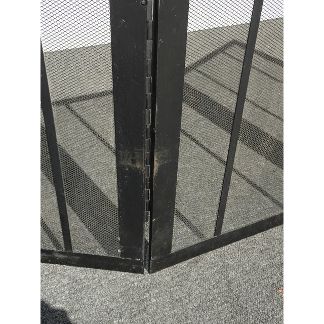 Vintage French Country Black Three Panel Fireplace Screen For Sale - Image 15 of 16