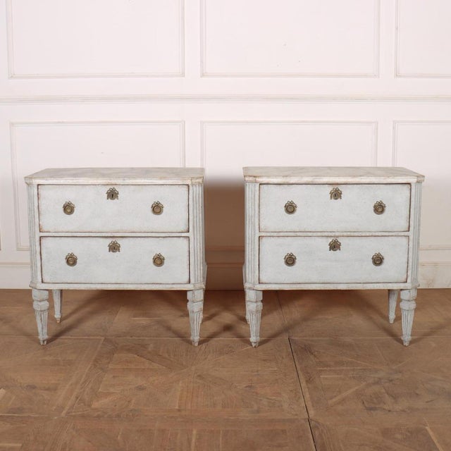 Swedish Painted Commodes, Set of 2 For Sale - Image 9 of 9