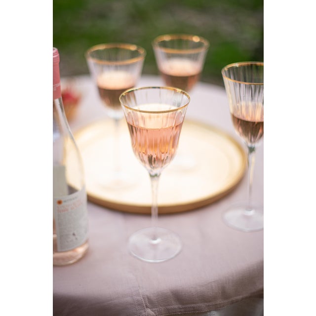 Glass VIETRI Natalia Gold Champagne Glass For Sale - Image 7 of 7