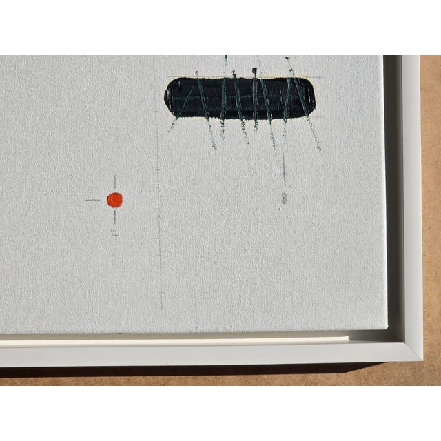 Wood Minimalist Flower Study, Organic Modern Botanical Painting on Canvas, Herbarium Wall Art / Cy Twombly For Sale - Image 7 of 8