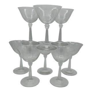 Vintage Lido Clear by Fostoria Champagne/Tall Sherbet Glasses- Set of 8 For Sale