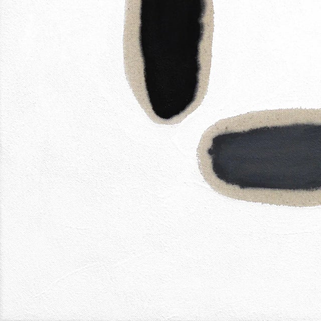 "Tone Poem in Black, Blue, Gray, Light Gray" Contemporary Minimalist Mixed-Media Painting by Len Klikunas For Sale - Image 4 of 9
