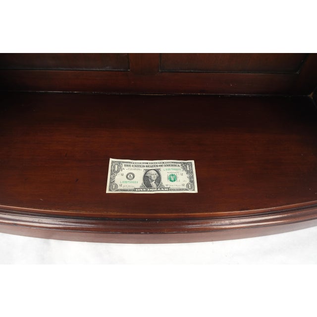 1940s Very Fine Bow Front Inlaid Mahogany 87" Tall Bookcase Shelfs Etagere For Sale - Image 5 of 6