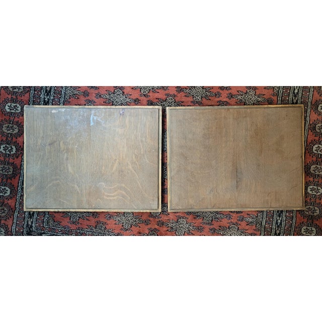 Wood Pair Antiqure Carved Oak Panels of a King & Queen For Sale - Image 7 of 8
