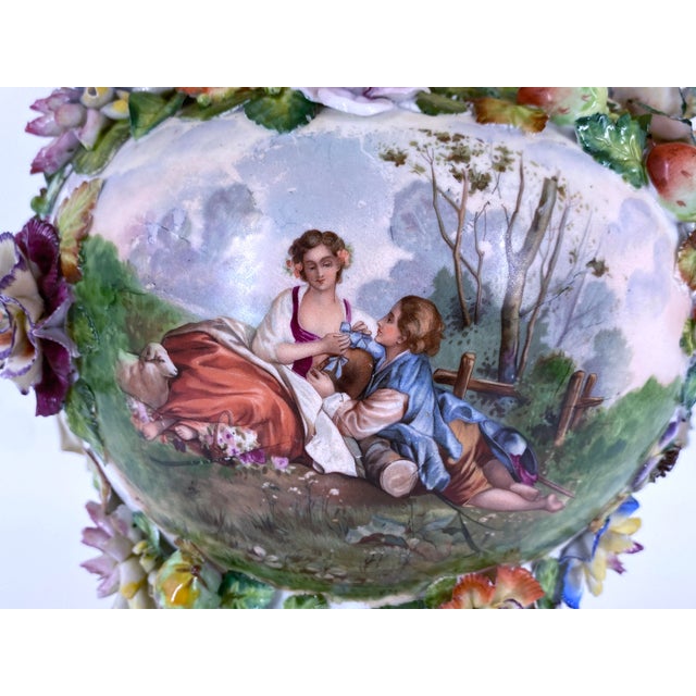 Cream Baroque-Style Table Lamp from Sitzendorf Porcelain Factory, 1890s For Sale - Image 8 of 18