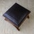 Mid-Century Modern Leather and Rosewood X Frame Ottoman or Footstool With Brass Nailhead Trim For Sale - Image 3 of 13